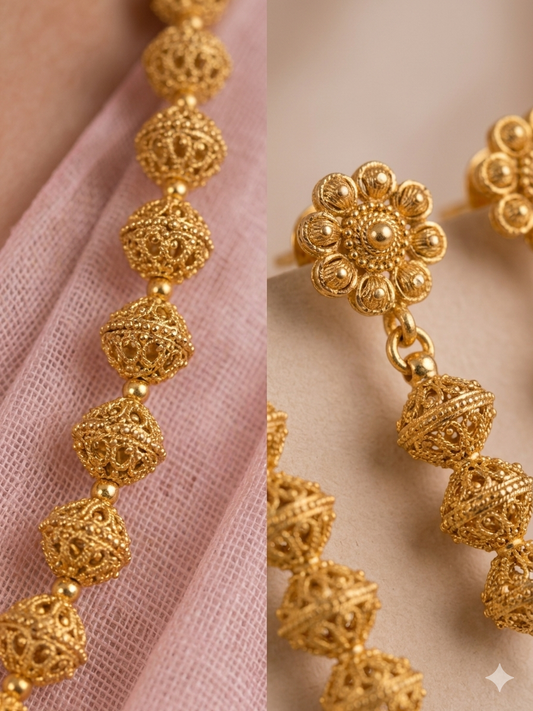 The Rajkumari Filigree Mala Set