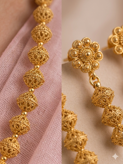 The Rajkumari Filigree Mala Set