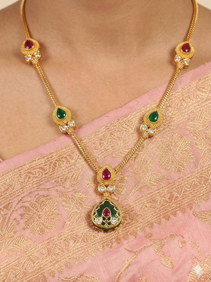 Antique Gold Plated necklace Set