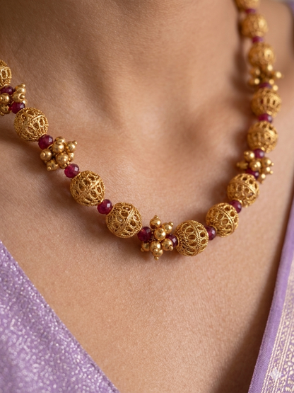 Antique Gold ruby Bead Chain