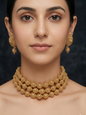 Three-layered filigree gold choker set