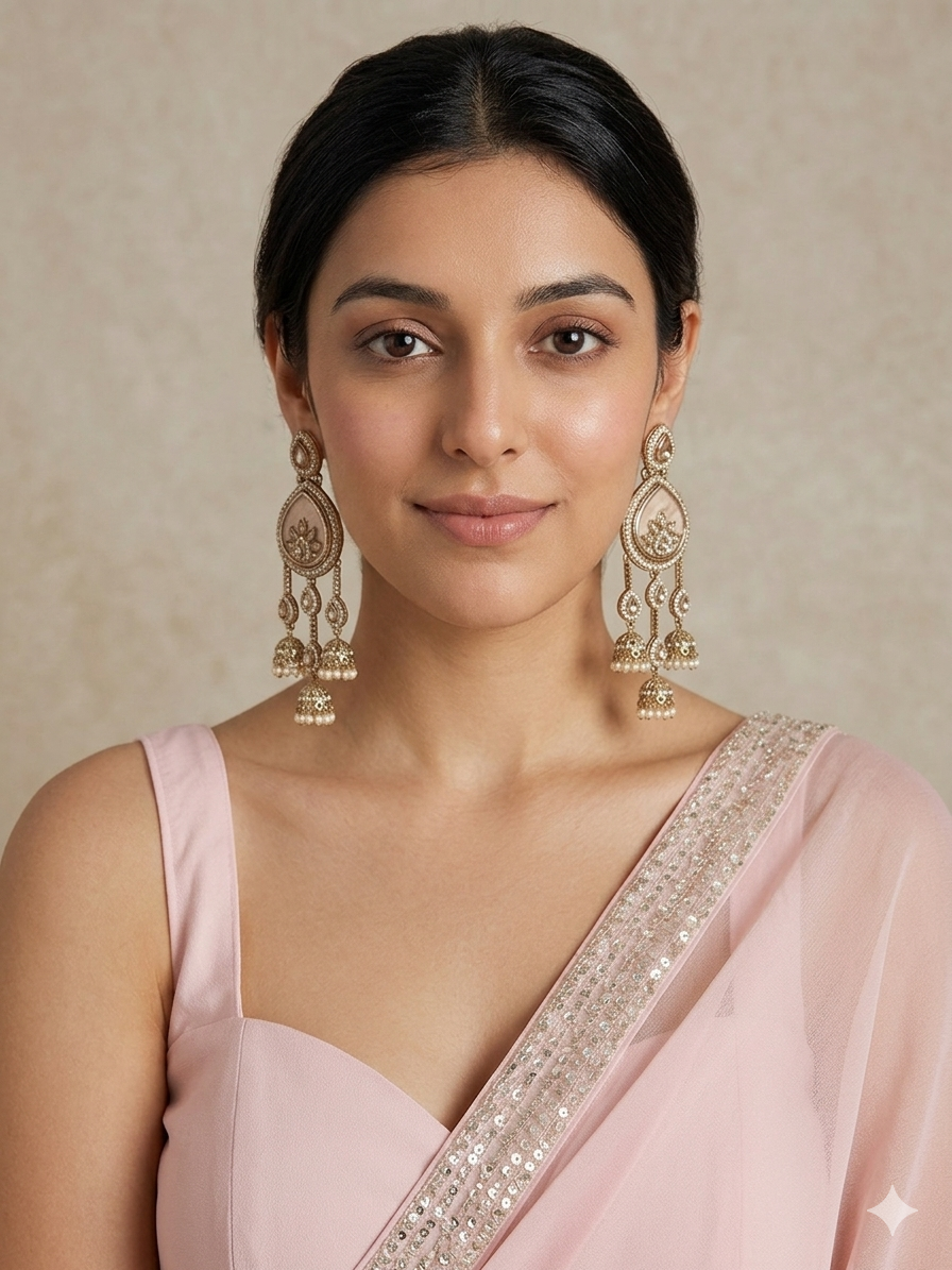 Majestic Kundan Chandelier Earring
