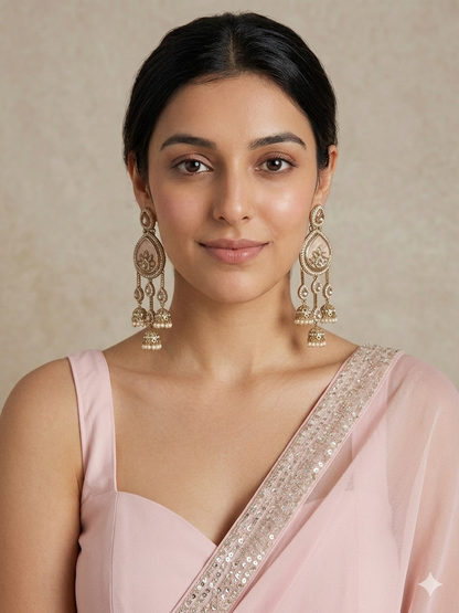 Majestic Kundan Chandelier Earring